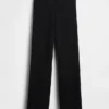 Laaggetailleerde katoenmix-trui met bootcut-stijl als broek