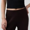 Laaggetailleerde katoenmix-trui met bootcut-stijl als broek