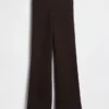 Laaggetailleerde katoenmix-trui met bootcut-stijl als broek