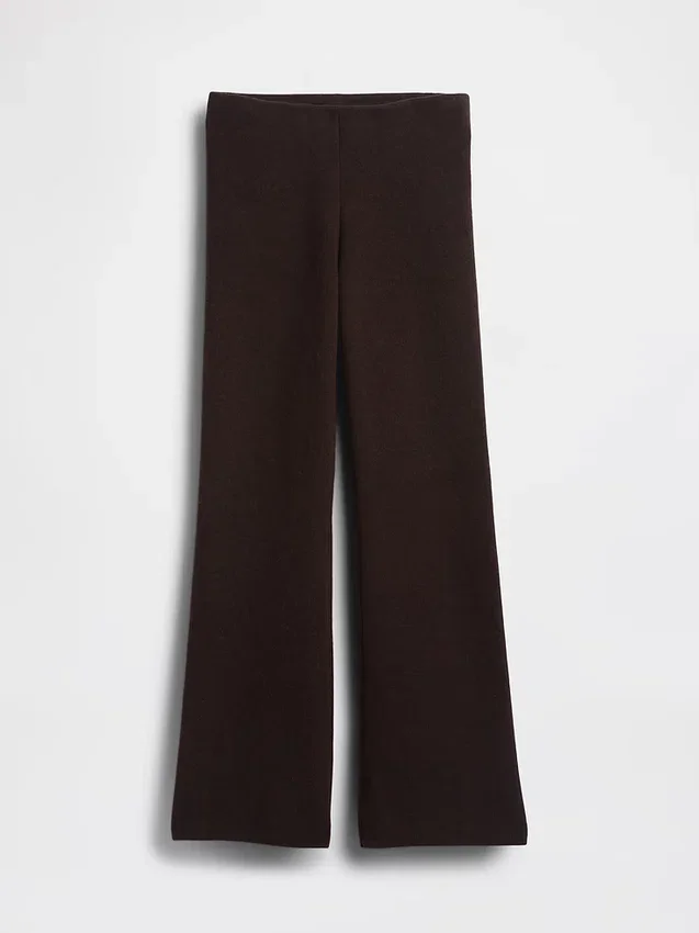 Laaggetailleerde katoenmix-trui met bootcut-stijl als broek