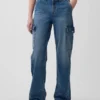 Laaggetailleerde, loszittende cargo-Jeans in jaren '90-stijl