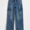 Laaggetailleerde, loszittende cargo-Jeans in jaren '90-stijl