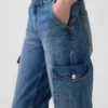 Laaggetailleerde, loszittende cargo-Jeans in jaren '90-stijl