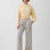 Laaggetailleerde, loszittende, cropped gestreepte Jeans in jaren '90-stijl