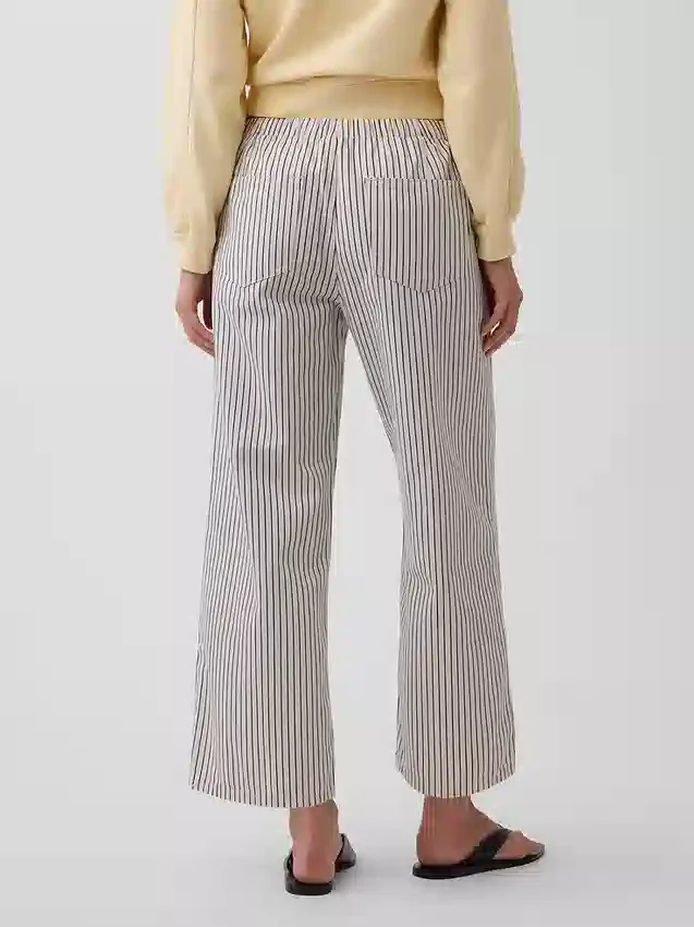 Laaggetailleerde, loszittende, cropped gestreepte Jeans in jaren '90-stijl