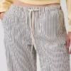 Laaggetailleerde, loszittende, cropped gestreepte Jeans in jaren '90-stijl