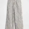 Laaggetailleerde, loszittende, cropped gestreepte Jeans in jaren '90-stijl