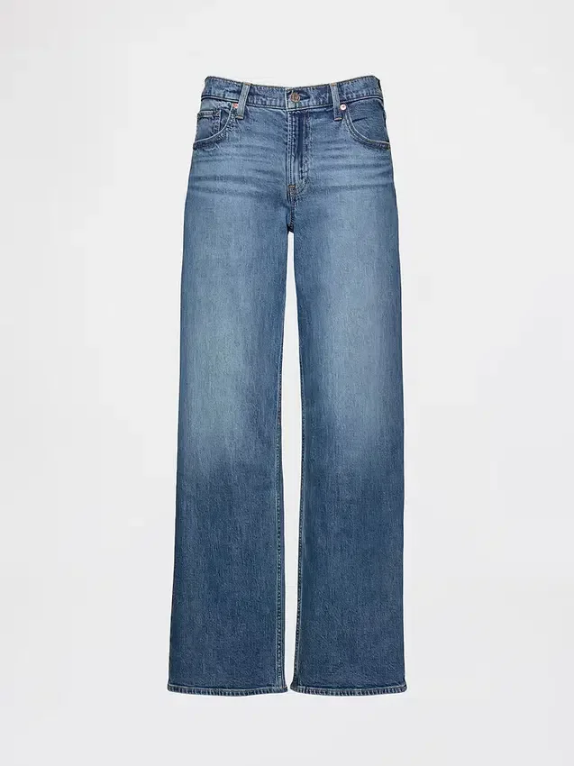 Laaggetailleerde, loszittende Jeans in jaren ’90-stijl