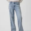 Laaggetailleerde, loszittende Jeans met zijstrepen in jaren '90-stijl