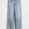 Laaggetailleerde, loszittende Jeans met zijstrepen in jaren '90-stijl