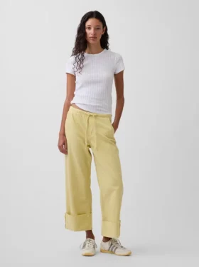 Laaggetailleerde, ultrazachte, loszittende cropped Jeans in jaren ’90-stijl