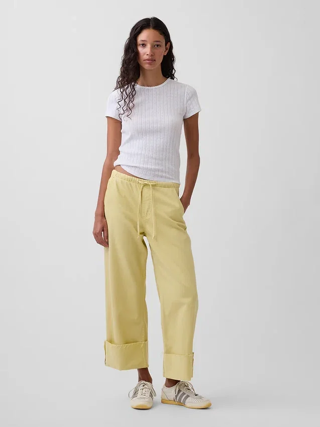 Laaggetailleerde, ultrazachte, loszittende cropped Jeans in jaren ’90-stijl