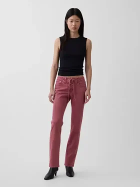 Laaggetailleerde, vetersluiting '90s slim straight Jeans