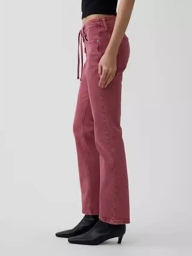 Laaggetailleerde, vetersluiting '90s slim straight Jeans