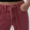 Laaggetailleerde, vetersluiting '90s slim straight Jeans