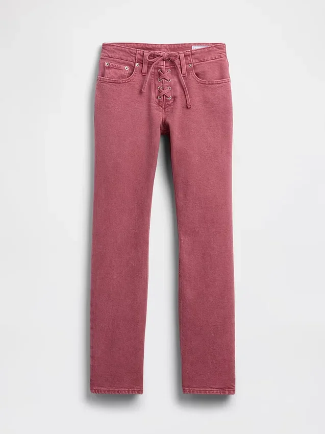 Laaggetailleerde, vetersluiting '90s slim straight Jeans