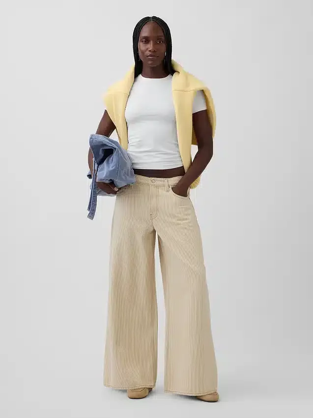 Laaghangende gestreepte extra baggy Jeans