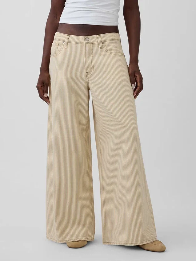 Laaghangende gestreepte extra baggy Jeans