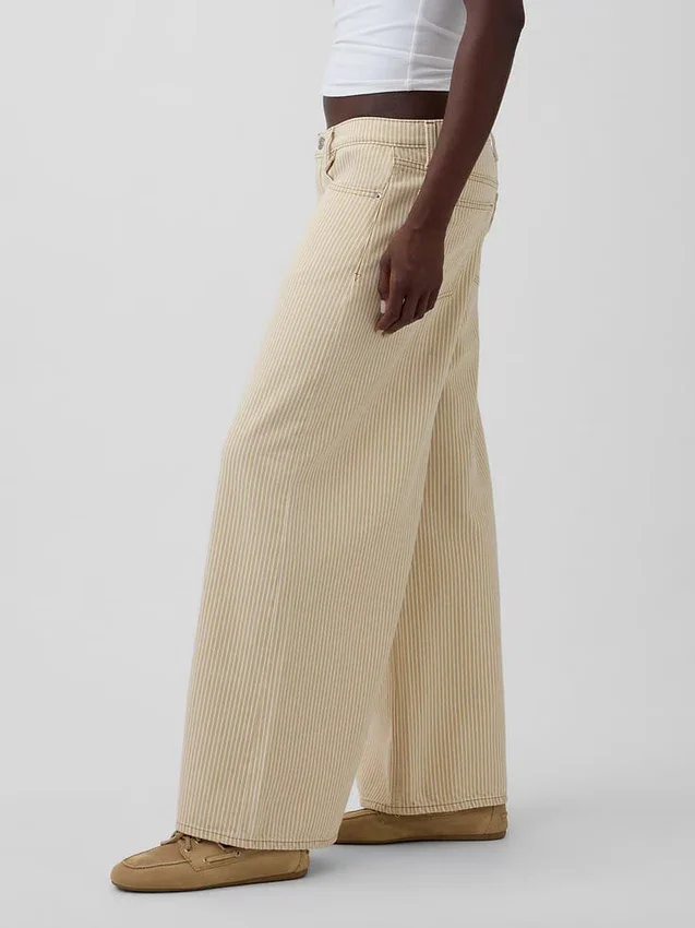 Laaghangende gestreepte extra baggy Jeans
