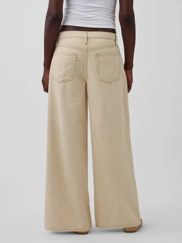 Laaghangende gestreepte extra baggy Jeans