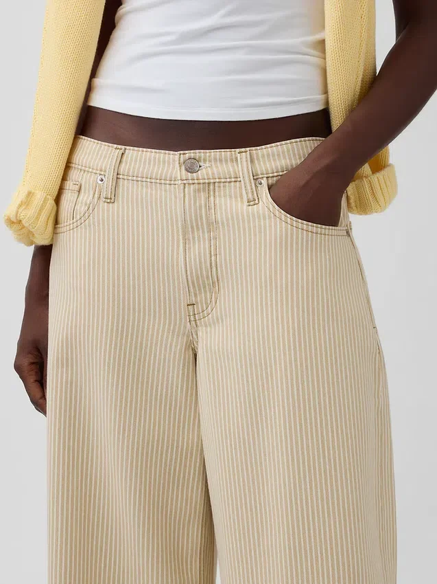 Laaghangende gestreepte extra baggy Jeans