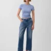 Laaghangende, relaxte cropped Jeans