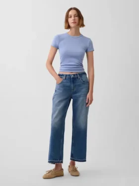 Laaghangende, relaxte cropped Jeans