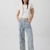 Laaghangende, relaxte cropped Jeans
