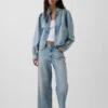 Laaghangende, relaxte cropped Jeans