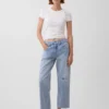 Laaghangende, relaxte cropped Jeans