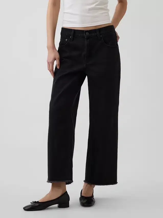 Laaghangende, relaxte cropped Jeans