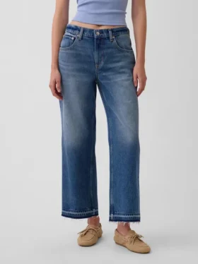 Laaghangende, relaxte cropped Jeans