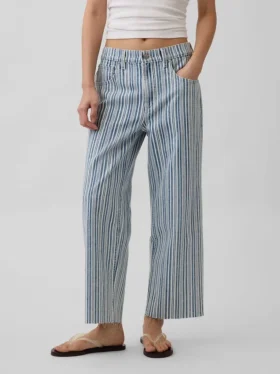 Laaghangende, relaxte cropped Jeans