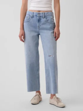 Laaghangende, relaxte cropped Jeans