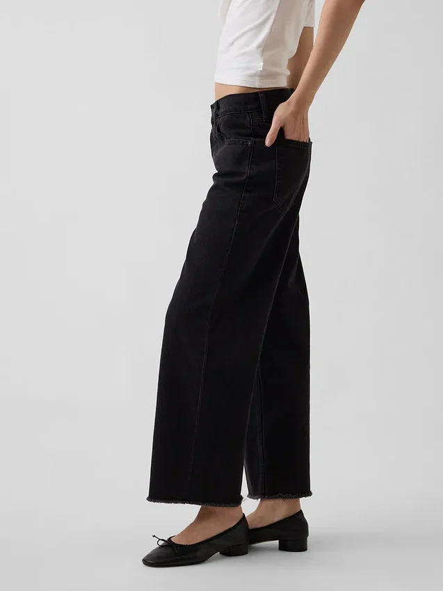 Laaghangende, relaxte cropped Jeans