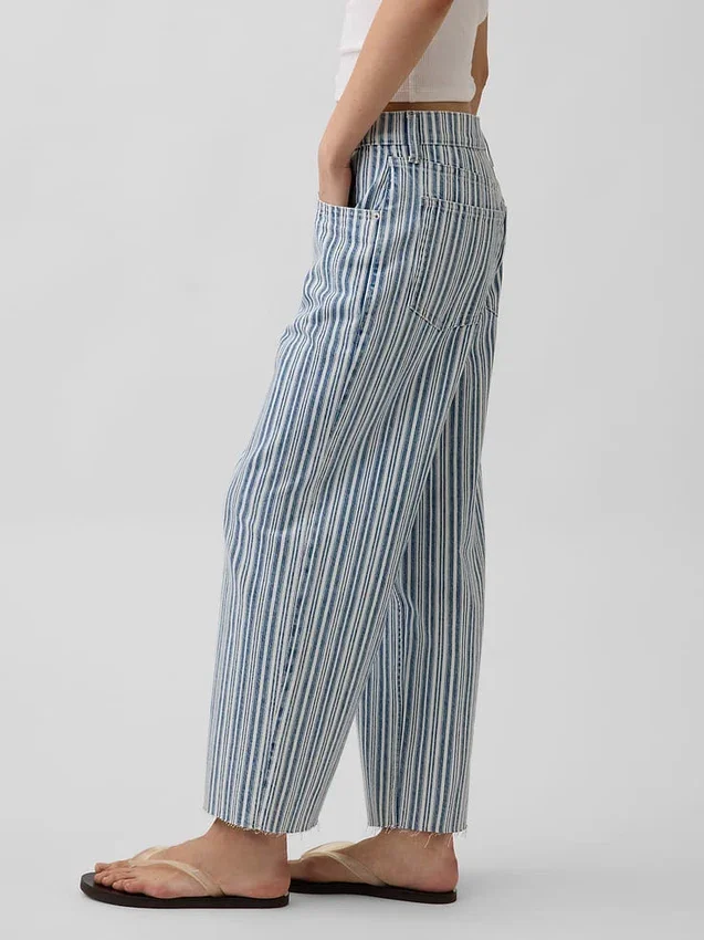 Laaghangende, relaxte cropped Jeans