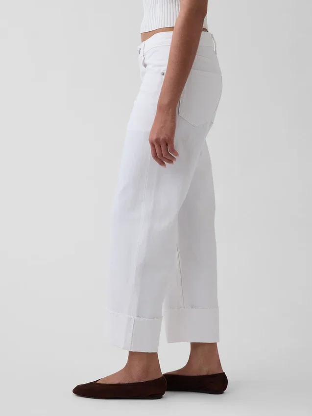 Laaghangende, relaxte cropped Jeans