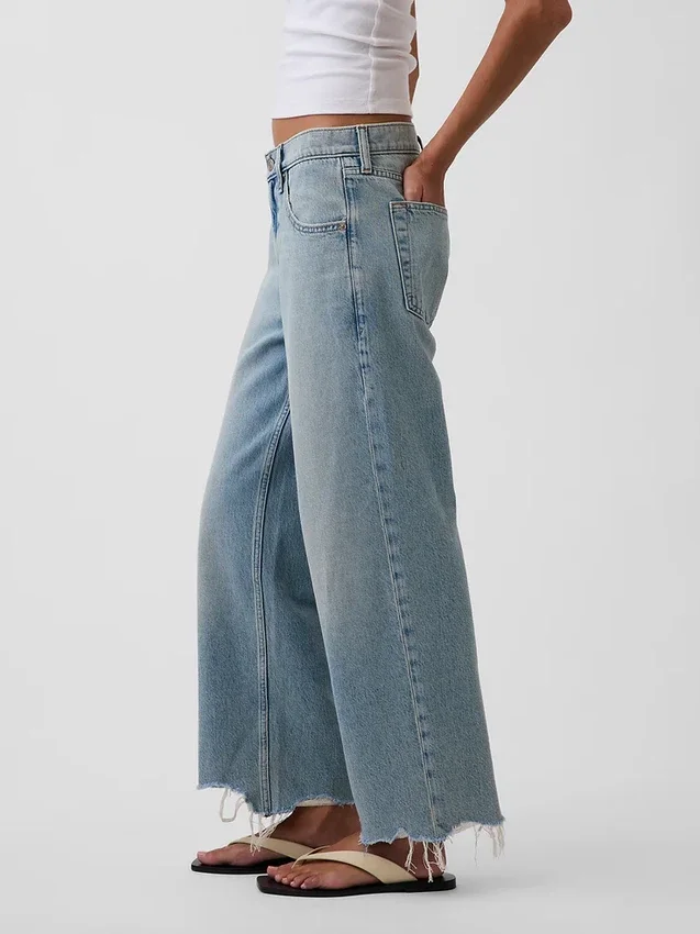 Laaghangende, relaxte cropped Jeans