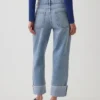 Laaghangende, relaxte cropped Jeans