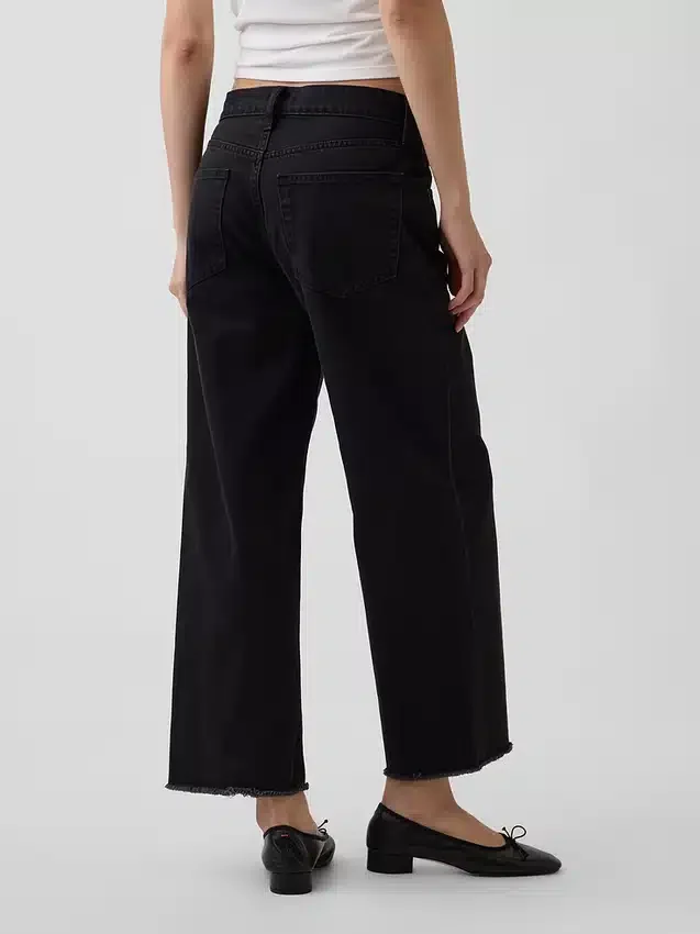 Laaghangende, relaxte cropped Jeans