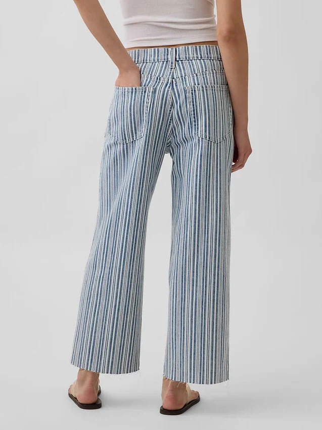 Laaghangende, relaxte cropped Jeans