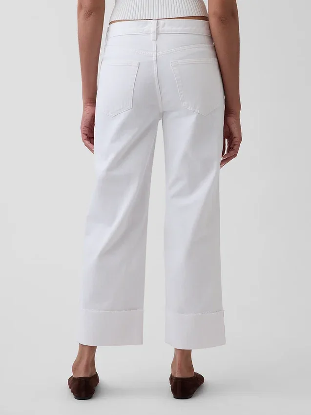 Laaghangende, relaxte cropped Jeans
