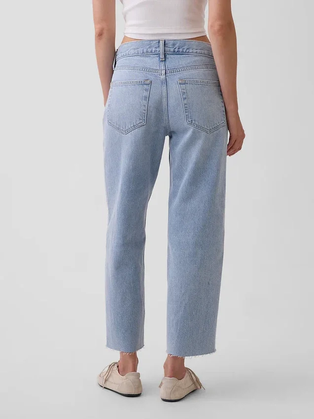 Laaghangende, relaxte cropped Jeans