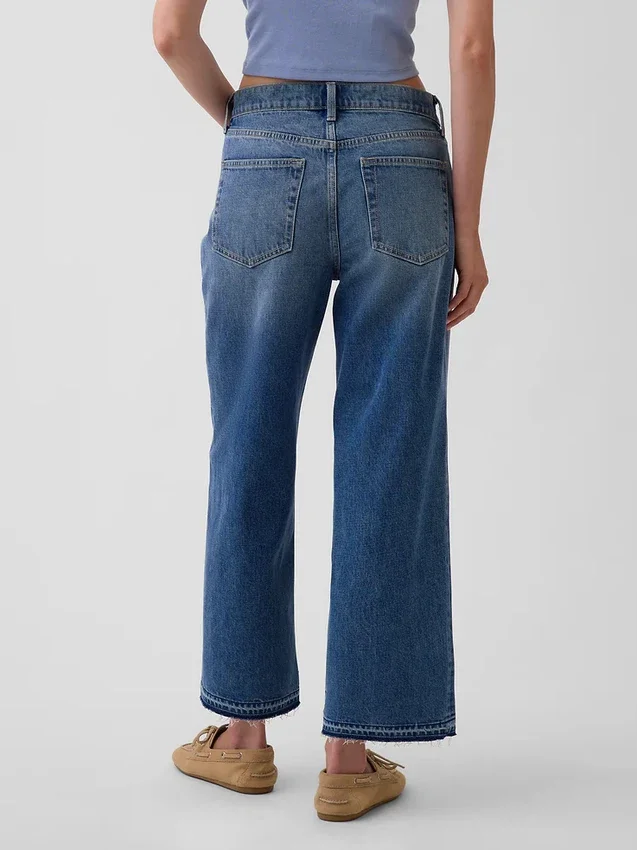 Laaghangende, relaxte cropped Jeans