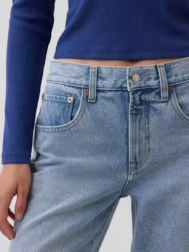 Laaghangende, relaxte cropped Jeans