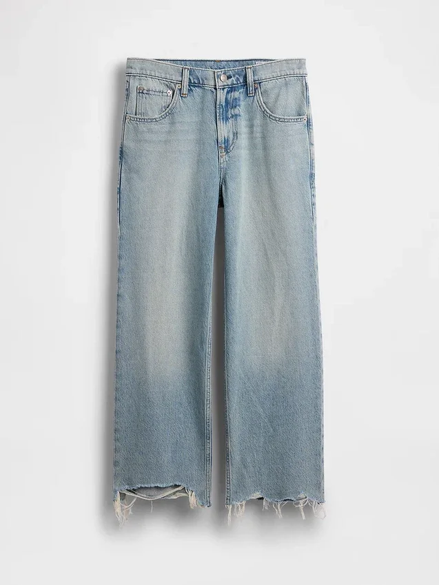 Laaghangende, relaxte cropped Jeans