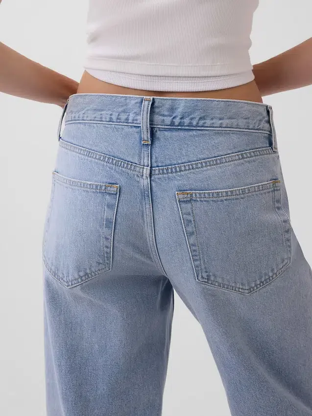 Laaghangende, relaxte cropped Jeans