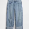 Laaghangende, relaxte cropped Jeans