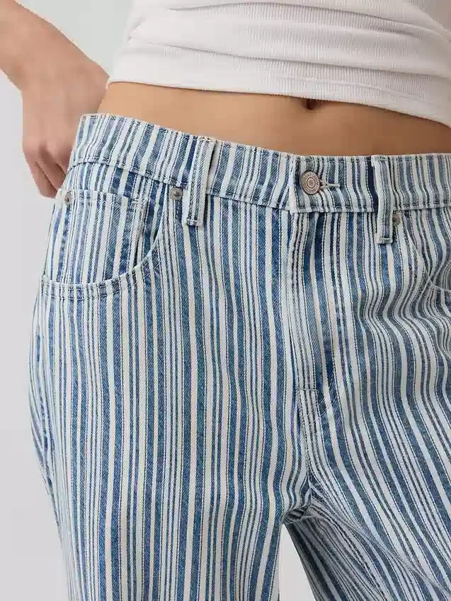 Laaghangende, relaxte cropped Jeans