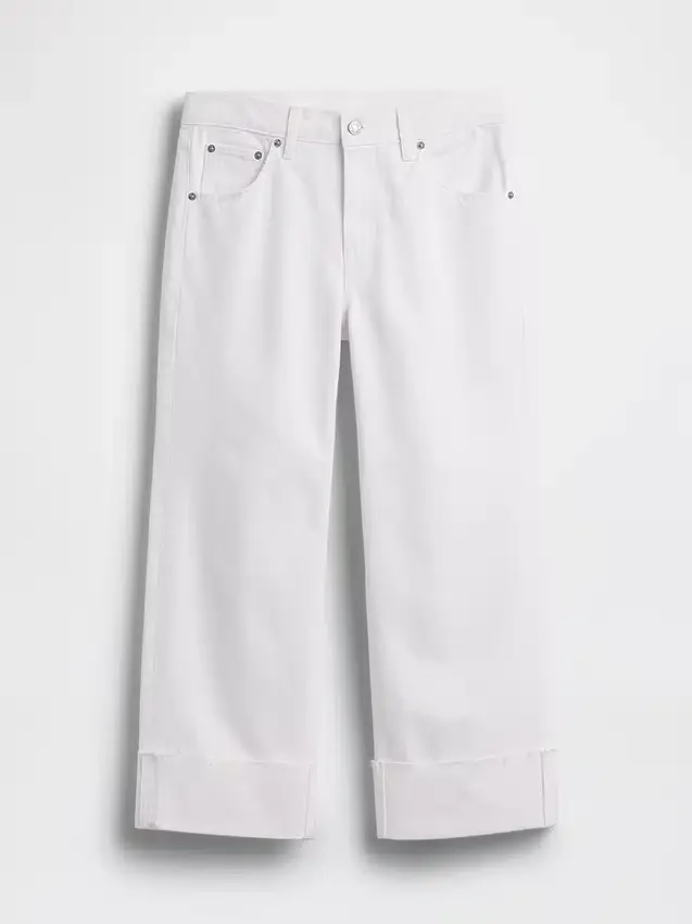 Laaghangende, relaxte cropped Jeans